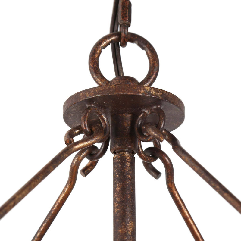 LNC Ferdinand 3-Light Geometric Wood and Metal Lantern Pendant for Dining Room
