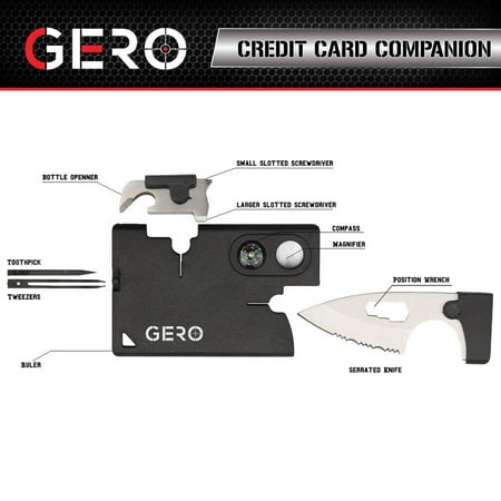 Multi Purpose Pocket - GERO Multi purpose Pocket 10 in 1 Credit Card Tool Survival Knife Screwdriver