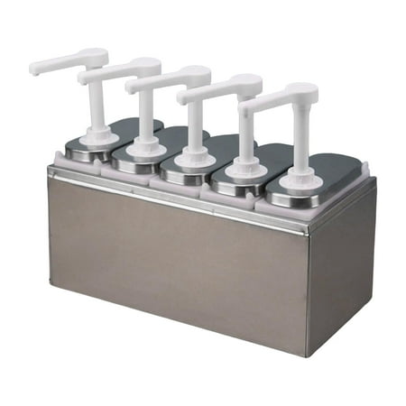 

Sauce Pump Dispenser Salad Seasoning Sauce Pump station durable 1.4L Pump Container Dispensing Tool Condiment Pump Dispenser for Home Commercial Use Five head