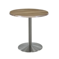 Indoor/Outdoor 36" Tall OD214 Stainless Steel Table Base with 22" Diameter Foot and 30" Diameter Indoor/Outdoor Natural Top by the Holland Bar Stool Co.