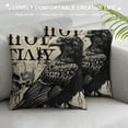 thumbnail image 3 of Black Halloween Pillow Covers  Skull Raven Crow Spooky Boo Trick or Treat Outdoor Halloween Pillows Decorative Throw Pillows Cases Fall Pillow Decorations Cushion Covers Couch, 3 of 5