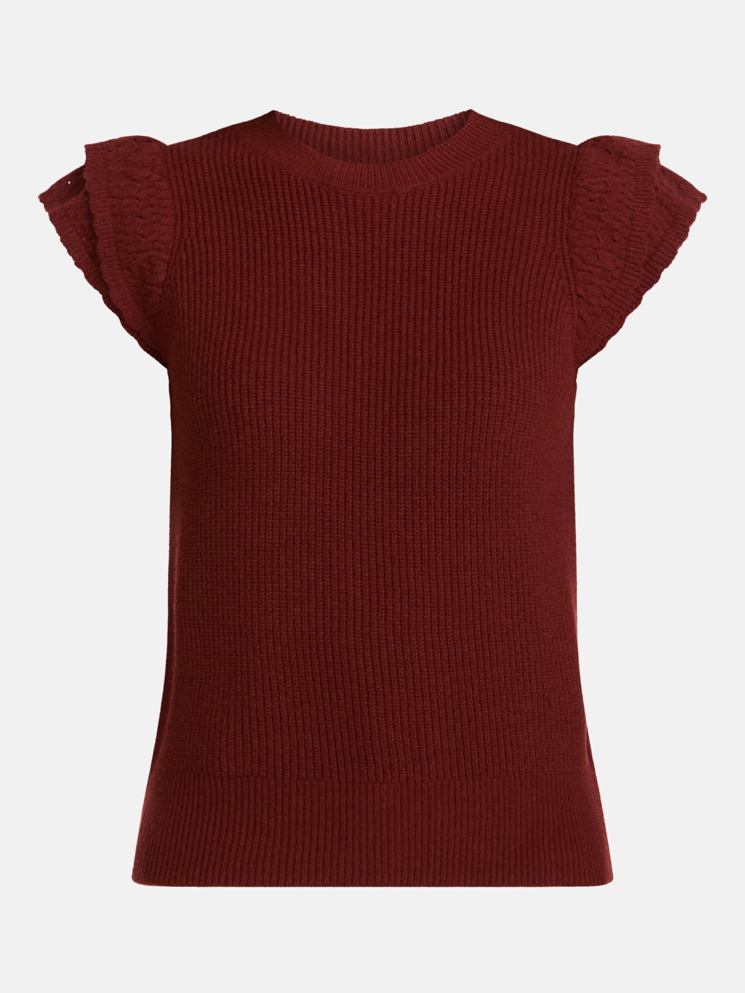 Scenario Women's Sweater with Flutter Sleeves, Lightweight, Sizes XS-XXXL