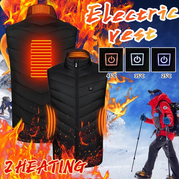 USB Heated Vest for Men and Women Rechargeable Battery Powered Thermal Jacket Outdoor Winter Sports Gear