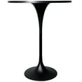 thumbnail image 3 of LeisureMod 27" Round Bar Height Dining Table with Sintered Stone Top Pub Table and Black Stainless Steel Pedestal Base for Modern Kitchen and Dining Room Verve Collection in Black Marbleized, 3 of 8