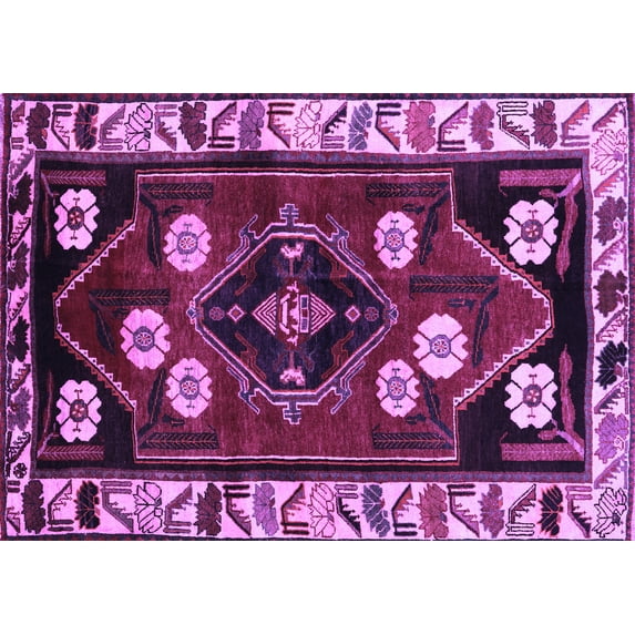Ahgly Company Indoor Rectangle Persian Purple Traditional Area Rugs, 8' x 10'