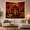 Black Conservatory, variant on Dark Wooden Porch Scene with Black Cat and Pumpkins, Spooky Gothic for Halloween Fans, Carved Jack-O'-Lantern Art, Halloween Gift Tapestry Wall Hanging for Bedroom and Living Room