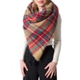 thumbnail image 4 of Opolski Winter Shawls Patchwork Keep Warmth Comfortable Winter Women Splicing Scarf for Gift, 4 of 8