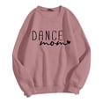 thumbnail image 4 of Chandail Femme Automne Danse Imprimé Maman Décontracté Col Rond Chandail en Molleton Manches Longues Basique Chandail-Over Automne Superposition Tops Chandail de Sport Femme Rose S, 4 of 4