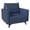Dark Blue, variant on LeisureMod Modern Single-Seater Sofa Upholstered in Vegan Leather with Metal Legs Removable Back Cushion and Foam Filled Seat for Living Room Inno Series in Dark Blue