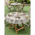 thumbnail image 5 of Outdoor Tablecloth with Umbrella Hole Zipper Love Heart Floral Round Tablecloth 54" Waterproof Outside Table Cloth Star Cute Botanical Farmhouse Patio Table Cover Tablecloths for Picnic Party, 5 of 8