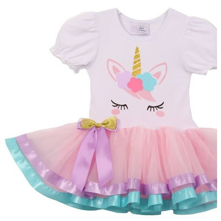 Little Girls Cute Unicorn Birthday Girl Tutu Special Girls Tutu Dresses Pink S (TUC19C06)