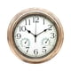 thumbnail image 5 of Hengsof - Reloj grande para exteriores de 40,6 cm, retro, impermeable, para interiores y exteriores, sin tictac, con termómetro, funciona a pilas, para patio y jardín, 5 of 8