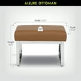 thumbnail image 3 of Studio Designs Home Allure Modern Rectangular Thick 5" Cushions Ottoman In Chrome and Caramel Blended Leather, 3 of 12