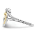 thumbnail image 3 of Sterling Silver Rhodium Plated with 14K Yellow Gold Diamond Heart Ring, 3 of 6