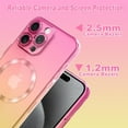 thumbnail image 3 of Designed for iPhone 15 Pro Max Case Magnetic Clear Cute Gradient Slim Case for Women Men Full Camera Protector Camera Shockproof Compatible with MagSafe Cover 15 Pro Max Pink Yellow, 3 of 12