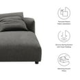 thumbnail image 3 of Solace Modular Upholstered Fabric Armless Chaise Lounge in Charcoal, 3 of 10