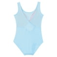 thumbnail image 4 of Rswnyirn Kids Girls Sleeveless Gymnastics Leotard Sheer Mesh Ballet Dance Bodysuit Dancewear Light Blue 11-12, 4 of 5