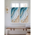 thumbnail image 6 of Kitchen Curtains 45 Inches length, Coastal Beach Window Treatment Curtain Drapes, Nautical Ocean Blue Beige Seaside Lightweight Window Panels for Living Room Bedroom, 52"x45", 2 Panels, 6 of 7