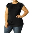 thumbnail image 1 of GRACE & GRANDEUR Women's Plus Size Ruched Short Sleeve Summer Tops, 1 of 6