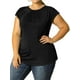 thumbnail image 1 of Camiseta Casual de Verano Agnes Orinda Cuello Redondo Negro 1X, 1 of 6