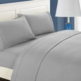 thumbnail image 3 of 4 Piece Sheet Set, 4 Piece Bedding Set, Double Bed, Fitted Sheet, Solid Color Bed Sheet and Pillowcase, Hotel Soft Sheets, 3 of 5