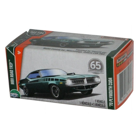 Matchbox Power Grabs Box MBX Road Trip (2017) Green '70 Plymouth Cuda Car