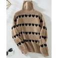thumbnail image 4 of Valentine Sweaters for Women Lady Cute Lovely Heart Sweater Knited Warm Turtleneck Sweaters Shermie, 4 of 6