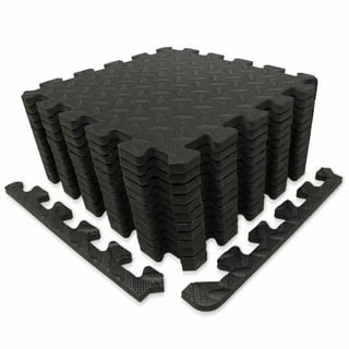 12PCS Interlocking Foam Floor Mat suitable for Gym Outdoor/Indoor  Protective Flooring Matting, Black