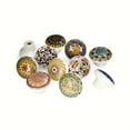 thumbnail image 6 of 10 Mix Vintage Look Flower Ceramic Knobs, Ceramic Cabinet Knobs, Round Boho Drawer Pulls Decorative Handles, for Bedroom/Kitchen/Bathroom, Great Housewarming Gifts, Industrial Hardware Accessories, 6 of 9