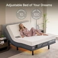 thumbnail image 3 of Renanim SF Adjustable Bed Frame with Mattress Included Massage - Twin XL Adjustable Bed + Firm Mattress - Cooling Gel Memory Foam Mattres, USB, UnderBed Light Zero Gravity Electric Base, 3 of 9