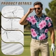 thumbnail image 5 of Aplkyhs Hawaiian Flowers Matching Golf Shirts for Couple Quarter Zip Men's Casual Short Sleeve Cool Golf Shirts 4-Way Stretch for Golf,Tennis,Hiking,Running,Gym Breathable Fabric, 5 of 6