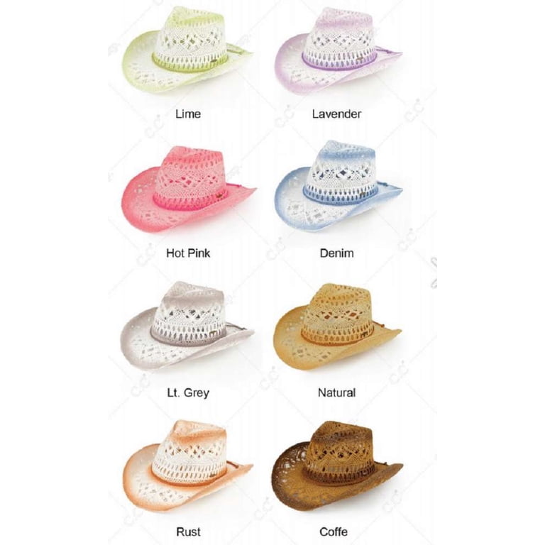 C.C Ombre Open Weave Cowbay Hat with Braided Trim, Coffee  display picture 2