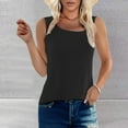 thumbnail image 2 of Women's Ribbed Knit Camisole - Seamless Sleeveless Shell Top, Stretchy Basic for Layering (M-XXL, 12 Colors) | Yubnlvae | Women's Ribbed Sleeveless Round Neck Solid Color (Black | L), 2 of 7