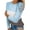Blue, variant on LEAVINGSUO Clearance Fall Clothes for Women Fashion Clearance,Women Casual Color Blocking Round-Neck Lace Hollow Out Long Sleeve Pullover Slimming Blouse T-Shirt Tops Black L