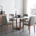 thumbnail image 2 of Northern Europe Solid Wood Legs Marble Top Table With Rotating Turntable Modern Simple Round Dining Table And Chair Combination My Lux Decor Round, 2 of 8