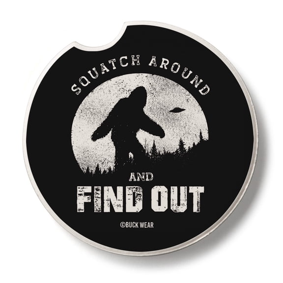 Thirstystone  Squatch Around Single Round Stone Car Coaster