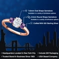 thumbnail image 2 of Gem Stone King 18K Rose Gold Plated Silver White Moissanite and Purple Amethyst Engagement Ring for Women | 1.22 Cttw | Oval 7X5MM | Gemstone Birthstone | Size 6, 2 of 7
