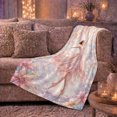 thumbnail image 6 of Artistic Pattern, Festive Holiday Scene, Warm Flannel Blanket for Sunroom and Reading Nook with Detailed Artwork, Art Lovers Graduation Gift, Celestial Home Decor, 6 of 9