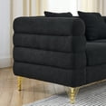 thumbnail image 2 of 81'' Loveseat Sofa for Living Room, Modern Teddy Small Couch with Deep Seat and Golden Legs, Comfy Cloud Couch with Pillows for Living Room, Black, 2 of 8