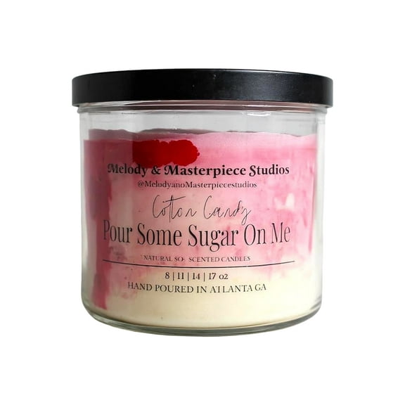 Natural Soy Wax Candle Jar with Lid (14.5oz) – Long-Lasting 35 Hours Burn Time – Ideal for Backyard, Patio, Decks & Indoor - (Pour Some Sugar on Me)