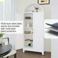 thumbnail image 3 of 73"H Metal Tall Arched Kitchen Pantry Cabinet, Modern Farmhouse China Storage Cabinets with 2 Door and Adjustable Shelves, Versatile Cupboard for Kitchen, Dining Room, Bathroom, Bedroom（White）, 3 of 7