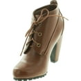 thumbnail image 3 of Bamboo Womens MOZZA-27L Round Toe Classic Lace Up Lug Sole Platform Ankle Bootie, 3 of 4