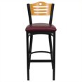 thumbnail image 1 of Flash Furniture Hercules 32" Black Slat Back Bar Stool in Burgundy, 1 of 4