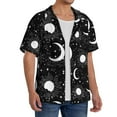 thumbnail image 2 of Kdxio Men's Hawaiian Shirt for Men Short Sleeve Shirt Crescent and Stars Summer Casual Holiday Beach Button Down T-Shirts, 2 of 7