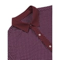 thumbnail image 4 of MODA NOVA Big & Tall Men's Printed Long Sleeves Button Down Dress Shirt Burgundy 2XLT, 4 of 5