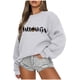 thumbnail image 1 of ICHUANYI Clearance Halloween Women's And Winter New Long Sleeve Loose Large Size Casual Sweatshirt Women Hoodless Sweatshirt(Gray, M) ICHUANYI WER2023081512382, 1 of 4
