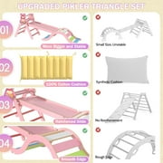 KidsBuddy Pikler Triangle Set with Cushion, 9-in-1 Kids Climbing Toys for Toddlers 1-3 Inside,Montessori Toddler Climbing Toys Indoor,Baby Playground for Children (Bear Pattern)