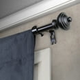 thumbnail image 2 of 5/8" Dia Adjustable 28"-48" single curtain rod with Frederick Finials - Black,(5707-282), 2 of 3
