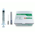 thumbnail image 1 of 3cc 22G x 1" Elimedical Veterinary Syringe Luer Lock, 100pcs/box 03LT2225, 1 of 7