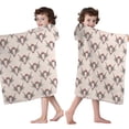 thumbnail image 4 of Beige Buffalo Skull Pattern Hooded Bath Towel，50"x30" for Ages 3 To 12 Kids, Quick Dry Lightweight Soft Microfiber Hood Beach Towel Cover Up for Kids, 4 of 7